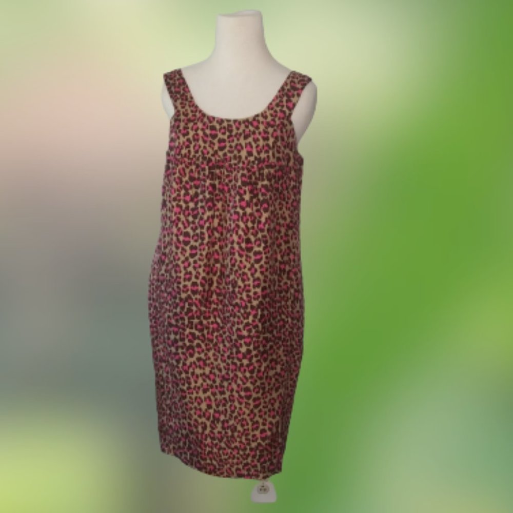 Michael Michael Kors Silk animal print leopard shift dress size 6 easy dress